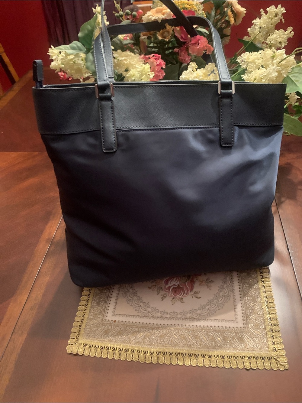 Michael Kors Black and Navy Laptop Tote